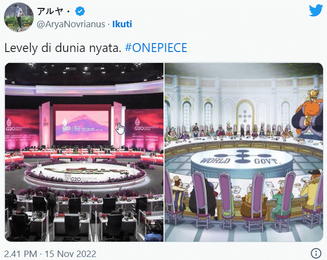 Nonton film Viral Warga Twitter sebut KTT G20 Bali Mirip Pertemuan Reverie di Anime One Piece terbaru di Dutamovie21